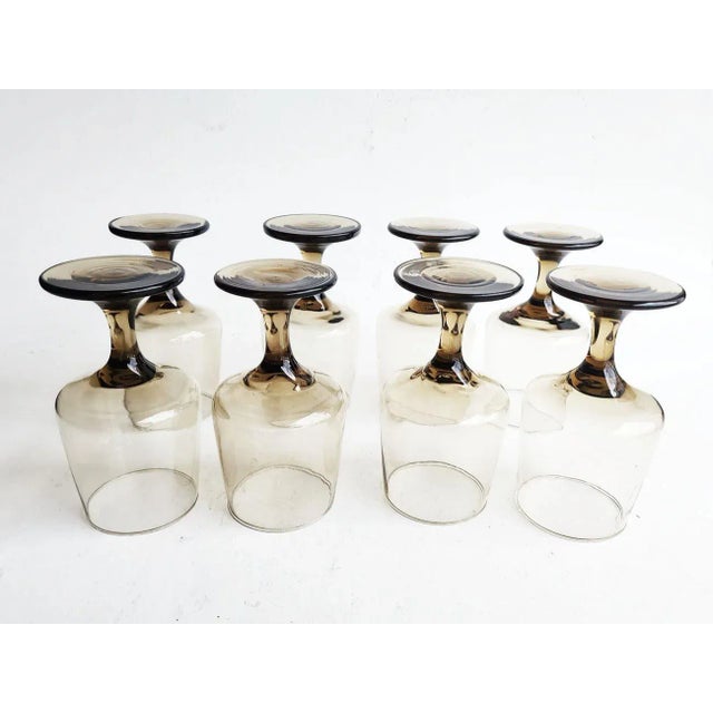 1960s 1960s Tawny Accent Water or Wine Goblets by Libbey Glass Company, Set of 8 For Sale - Image 5 of 10