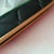 Vintage Black Quilted Vinyl Wall Mirror with Gilt Trim, 1950s For Sale - Image 4 of 8