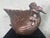 Vintage Korean Cast Metal Swan & Cherub Planter Cachepot in Bronze Finish, 1970s For Sale - Image 4 of 11