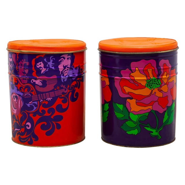 Set of Pop-Art Flower Power Stools, 1968 For Sale - Image 9 of 9