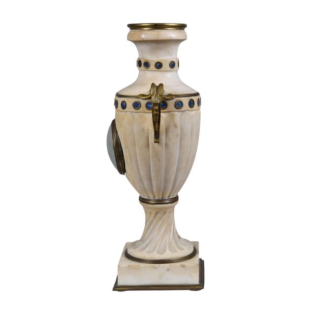 French 1870's French Urn Shaped Marble Clock For Sale - Image 3 of 8