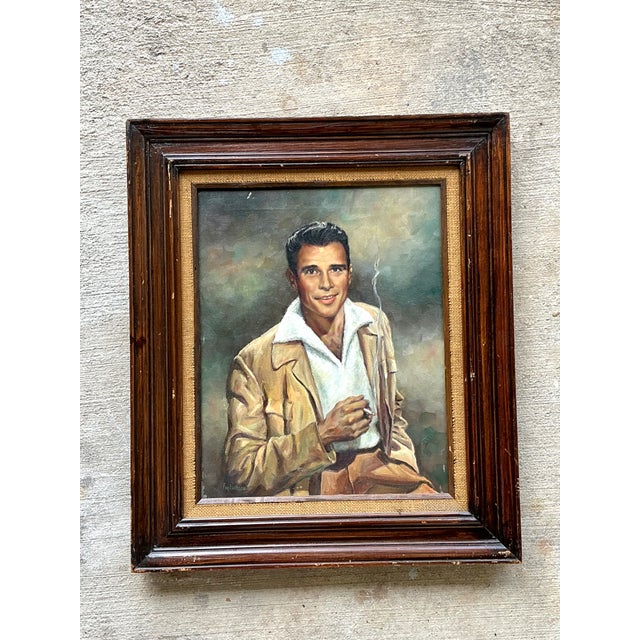 Mid 20th Century Vintage Framed Figurative Portrait Painting For Sale - Image 5 of 12