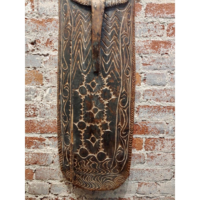 19th Century Antique Oceanic Tribal Mask W/Long Nose & Tongue For Sale - Image 9 of 11