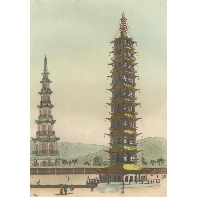 Black Ferrario, Porcelain Tower of Nanjing Pagoda, 1815, Print For Sale - Image 8 of 9