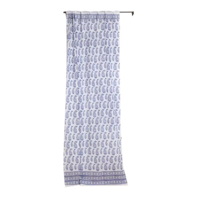 Malabar Multi-Paisley 45" X 96" Deep Blue Curtain For Sale