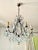 Metal Large Louis XV Chandelier in Blue Murano Glass and White Crystal, 1950 For Sale - Image 7 of 17