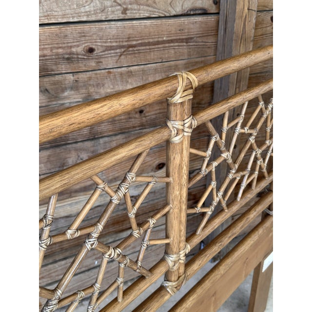 Late 20th Century Organic Modern “Cracked Ice” Rattan King Headboard by McGuire For Sale - Image 9 of 12