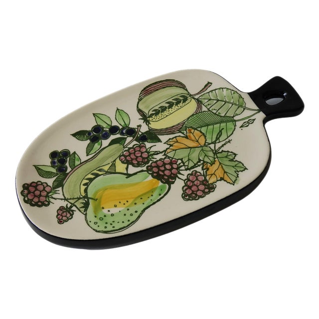 Vintage Handpainted Porcelain Coaster from Gustavsberg, Sweden For Sale