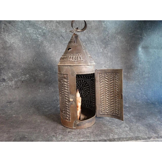 Vintage 20th Century Mexican Tin Lantern For Sale - Image 4 of 7