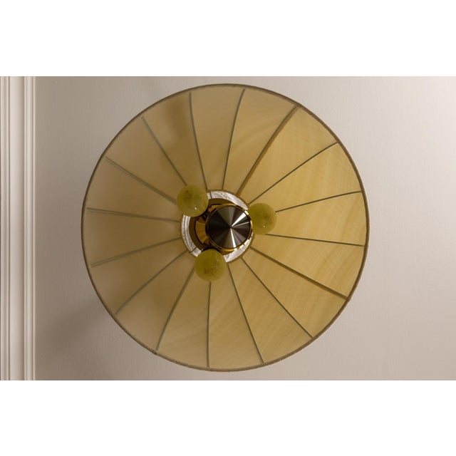 Beige Three-Light Adjustable Height Pendant Light, 1980s For Sale - Image 8 of 18