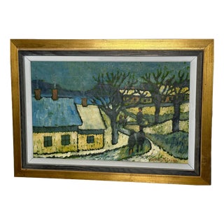 Erik Hilströml, Winter Landscape, 1960s, Oil on Panel, Framed For Sale