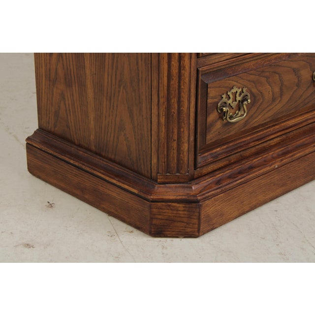 Thomasville Oak Long Dresser W. Trifold Mirror For Sale In Philadelphia - Image 6 of 18