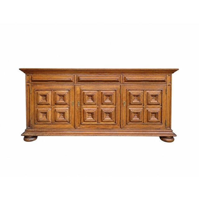 Vintage Spanish Brutalist Sideboard in Oak, 1960s For Sale - Image 11 of 11