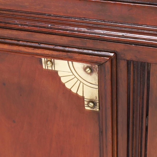 Wood Antique English British Colonial Wood and Brass Cane or Umbrella Stand For Sale - Image 7 of 9