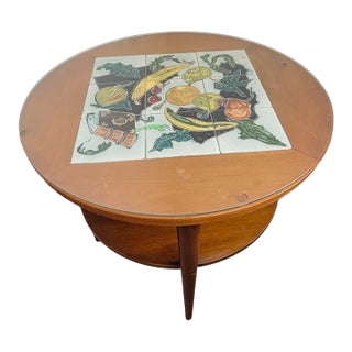 1950s Walnut Table With J Warner Prins Tiles *Rare* For Sale