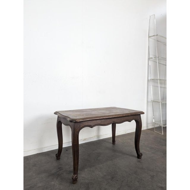 Rustic Louis XV Style Oak Coffee Table with Parquet Top, 1960s For Sale - Image 3 of 8