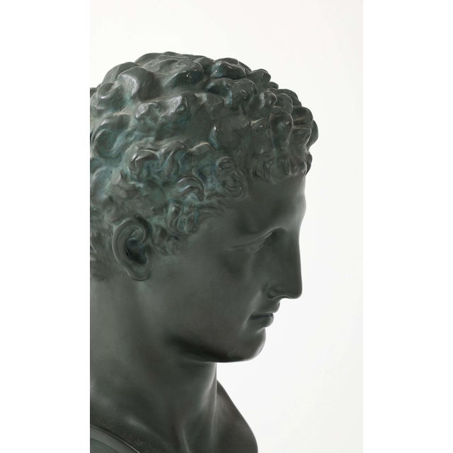 Sculpture Materials French Plaster Dark Hermès Bust For Sale - Image 7 of 8