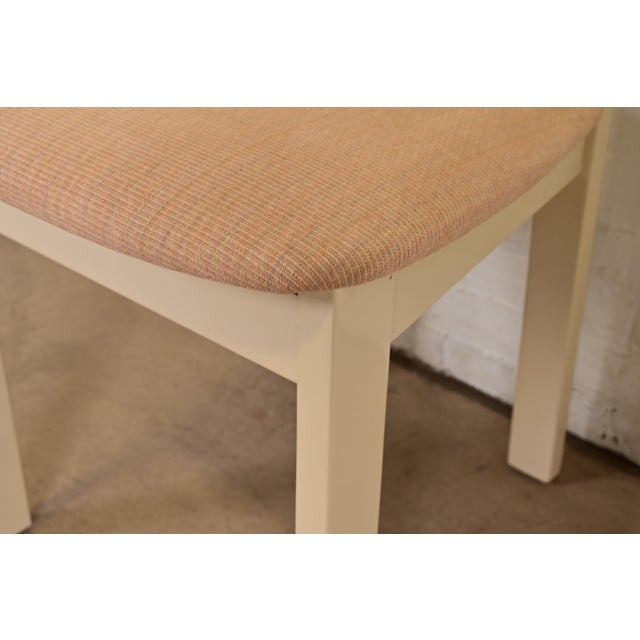 Italian Modern Cream Lacquered High Back Dining Chairs, Set of Six For Sale - Image 10 of 15