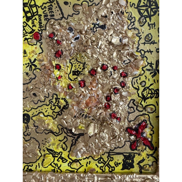 Sculpture Materials Serg Graff "The Pirate Gold Map Original Mixed Media Shell Painting Treasure Art For Sale - Image 7 of 11