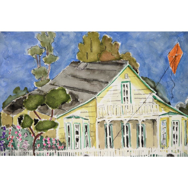 Post Impressionist "Salinas Mayor's House" - Original Watercolor Landscape on Paper by Ken L Stephens For Sale - Image 3 of 8