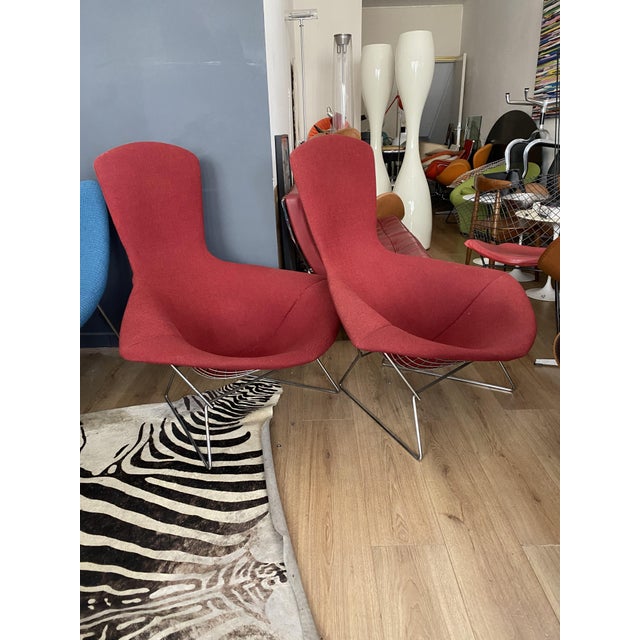 Red Bertoia Bird Chairs by Harry Bertoia for Knoll International, 1970s, Set of 2 For Sale - Image 8 of 18