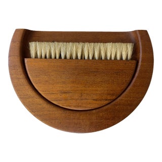 1950s Kay Bojesen Teak Crumb Tray & Brush Set- 2 Pieces For Sale