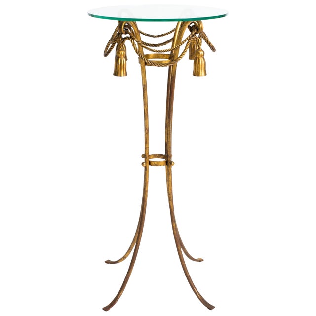 Italian Gilt Metal Tassel Pedestal / Fern Stand For Sale