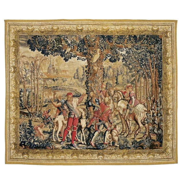 Originally woven circa 1690 at the Royal Gobelins Manufactory, this tapestry represents the month of July. The setting is...