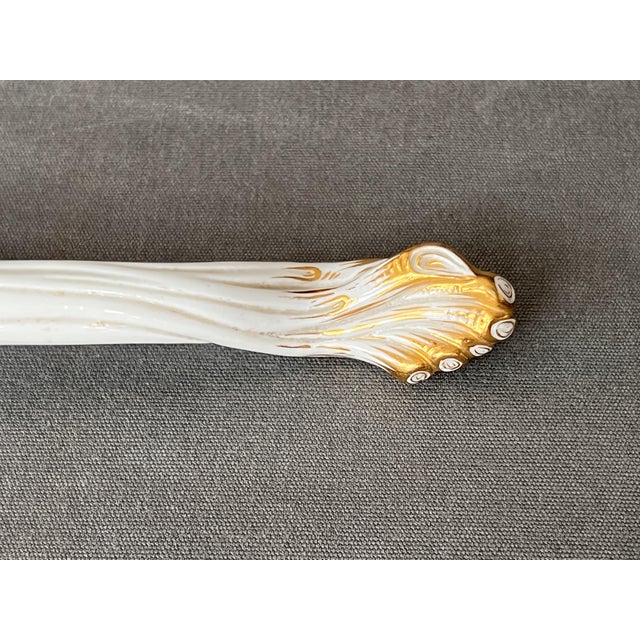 Ceramic Meissen Porcelain Serving Spoon, 19th Century For Sale - Image 7 of 9