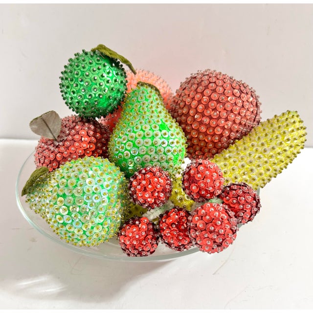 Vintage Sequined Fruit Decorative Centerpiece – Beaded Apples, Pears, Banana & Cherries For Sale - Image 11 of 11