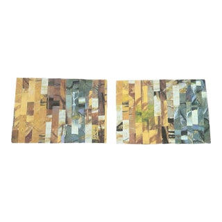 “Riverbed Reverie” Signed Original Mixed Media Diptych by Nancy Smith For Sale