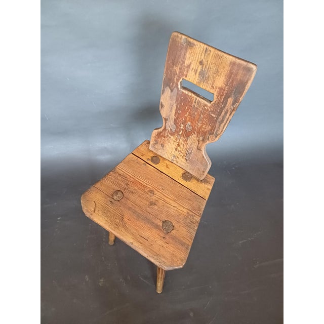 Mid 19th Century Slovenian Alps Farm Chair For Sale - Image 6 of 9
