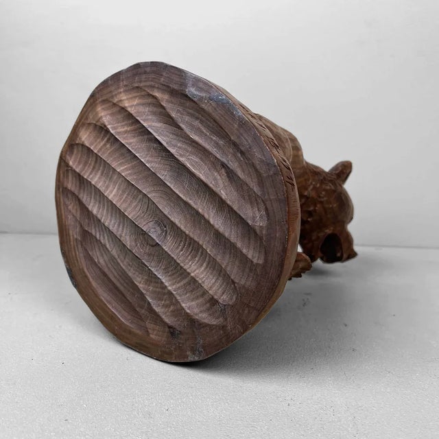 Hokkaido Kibori Kuma Bear in Carved Wood, Japan, 1950s For Sale - Image 9 of 10