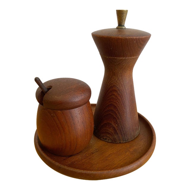 Kay Bojesen Teak Condiment Set - 3 Pieces For Sale