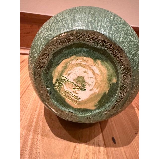 Ephraim Faience Pottery Vase – Perfect Condition - Climbing Frog - Beautiful Dimensional Green Glaze Beautiful Ephraim...
