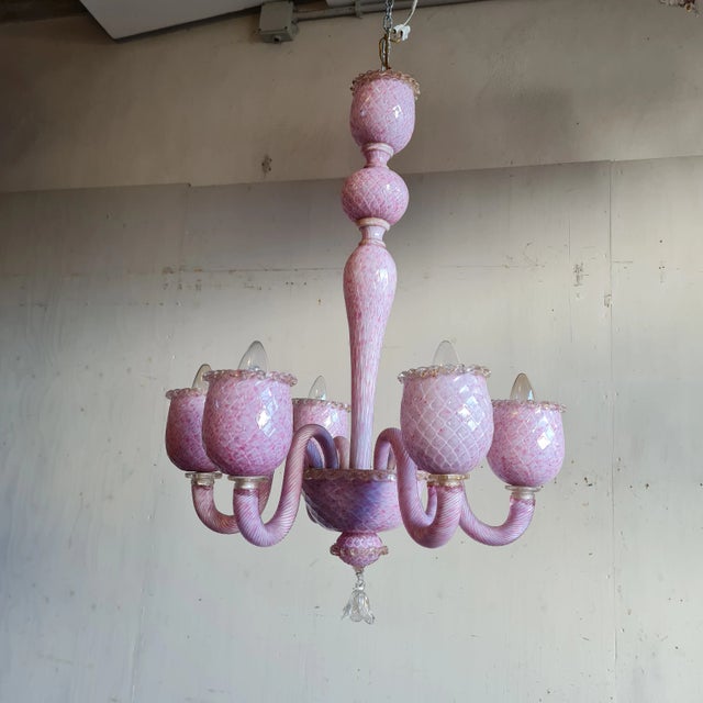 1960s Murano Glass Chandelier For Sale - Image 5 of 5