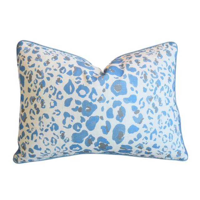 Mid-Century Modern Pindler & Pindler Animal Cat Print Tatnall Feather/Down Pillow 22" X 16" For Sale - Image 3 of 7