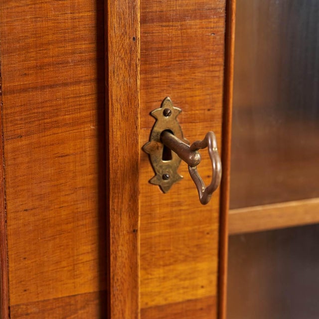 Walnut & Glass Bookcase For Sale - Image 4 of 13