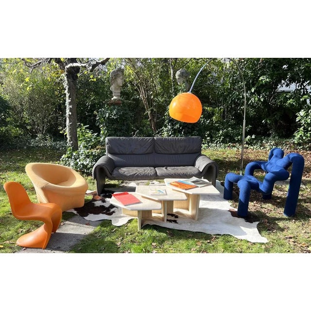 Italian Cream Travertine Nesting Tables, 1970s, Set of 3 For Sale - Image 9 of 10