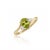 Contemporary Peridot Pear Shape Ring in 18k Gold Plated | Green Gemstone Toi Et Moi Inspired Ring Us 7 For Sale - Image 3 of 3