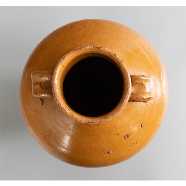 Late 19th Century 19th Century French Yellow Glazed Terracotta Olive Jar Urn Vase For Sale - Image 5 of 9