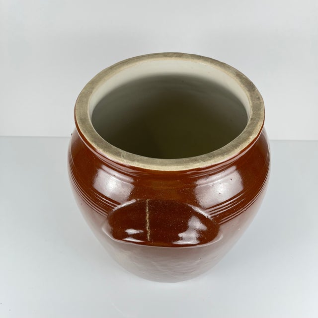 Ceramic Large Antique Stoneware Pot for Preserving Confit in Brown Color, 1900 For Sale - Image 7 of 12
