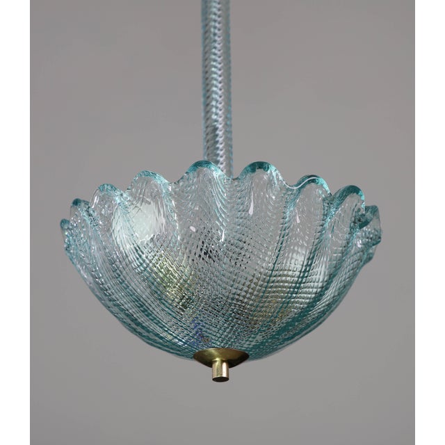 1950 Rare Blu Pendant Light Murano Glass by Barovier E Toso For Sale - Image 13 of 14