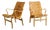 Mid-Century Swedish Eva Armchairs in Birch and Brown Leather by Bruno Mathsson for Firma Karl Mathsson, 1970s, Set of 2 For Sale