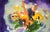 1980s Abstract Still Life With Bouquets and Fruit in Watercolor on Paper by Les Anderson For Sale - Image 5 of 5