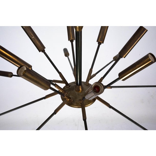 Metal Brass Sputnik 16-Arm Chandelier from Stilnovo, Italy, 1950s For Sale - Image 7 of 12