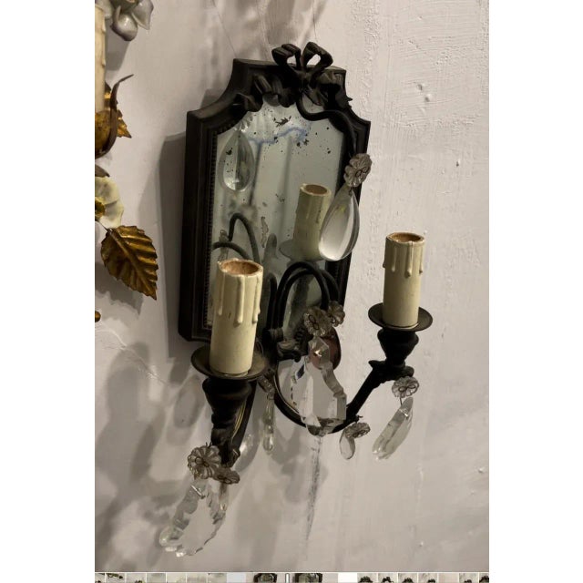 Bronze Mirror Sconces, 1940s, Set of 2 For Sale - Image 9 of 11