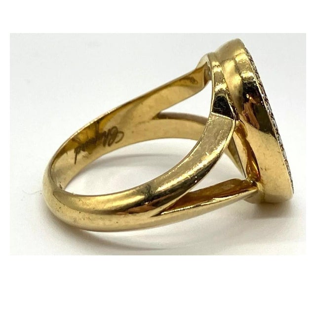 Chopard Happy Diamond 3P Moving Diamond 18k YG Yellow Gold Ring Size 5.75 US For Sale - Image 17 of 18