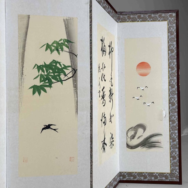 Japanese Folding Screen, 1950s For Sale - Image 9 of 18