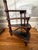 A beautiful antique English Mahogany library step stool / staircase, consisting of four steps with each step lined with a...